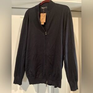 PJ Paul Jones~NWT~Men’s~Soft~Black~Full
2-Way Zipper~Cardigan Sweater~Size XL